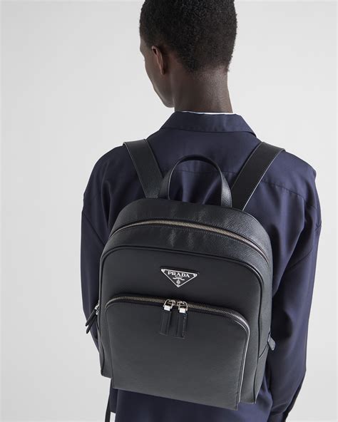 prada mens leather backpack|prada nylon backpack large.